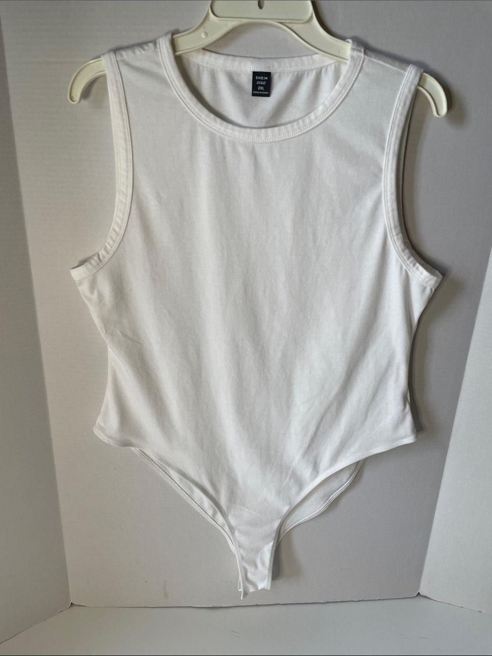 SHEIN Women's Size 2X  White Sleeveless One-Piece Bodysuit